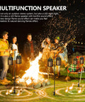 Lit LED Atmosphere Speaker 2 Pack Waterproof Outdoor Bluetooth Speaker With Torch Light And LED Lantern around campfire