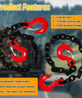2 Pack Three Eighth Inch G80 Trailer Safety Chains 36 Inch With G70 Clevis Hooks 7100 Lb Working Load 27000 Lb Break Strength Beefy Heavy Duty
