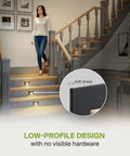 Hardwired Recessed Stair Step Light Kit For Indoor Outdoor Use 3CCT (3000K-5000K) Motion Sensor Waterproof ETL Listed 3W 120LM Black Finish 4 Pack shown lighting stairs