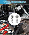 Knockout Quarter Inch Rod End Kit With Right And Left Hand Threads And Jam Nuts For Traction Bars And Steering Linkage Beefy Chrome Plated Steel for various applications.