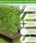 U Shaped Garden Cucumber Trellis For Raised Beds A Sturdy 62 Inch Tall Metal Plant Support with features detailed