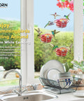 Window Hummingbird Feeder Three Pack With Strong Suction Cup And Stainless Steel Base, 3.4 Oz Capacity Per Feeder
