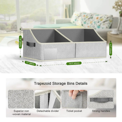Trapezoid Closet Storage Bins With Handles Easy View Organizer Baskets For Shelves Clothes Toys And Books 3 Pack Blended Colors