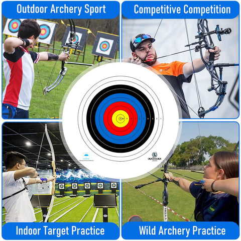 Heavy Duty Archery Target Paper For Compound Bow Practice Waterproof Non Woven Pro Grade Competition Standard Target Sheets