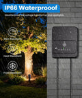 Low Voltage Landscape Lighting Kit With 12 Led Spotlights, 100 Ft Wire, Transformer And 24 Connectors, 2700K controller device