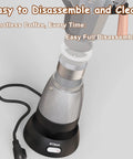 Electric Espresso Maker For Home Use No Stove Top Fuss Italian Moka Pot Style Cuban Coffee Maker Portable Electric Cafeteras With Detachable Base 3 Or 6 Cup Silver, detachable base view showing disassembly.