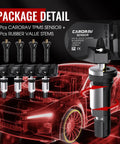 Preprogrammed Tpms Tire Pressure Sensors Fit Gm Trucks And Suvs 433 Mhz Monitoring Kit 4 Pack contains sensors and rubber valve stems.