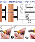 Installation guide for 30 Pack Curved Cabinet Pulls Matte Black Arch Kitchen Drawer Handles 5-3/16 Inch Length, showing tool use and measurements.