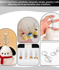 Top Shelf Zinc Alloy Lobster Clasps And Keyrings 10 Pack showing various keychains and attachments for jewelry and crafts.
