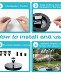 Sun Powered Solar Fountain Pump For Bird Bath Garden Pond Outdoor Patio 2026 Upgrade installation guide