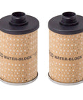 Two see through bowl fuel tank filters for 496 models, with water block element replacement and 17 micron filtration