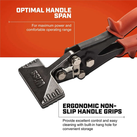 Three Inch Straight Handle Hand Seamer WS3N Pro Grade Metal Bender with ergonomic cushioned grips and alloy steel construction.