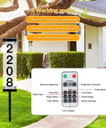 Solar Address Sign With Remote Control LED House Numbers For Outdoor Yard Waterproof Multicolor Plaque with display modes