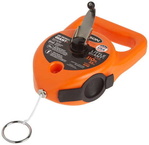 Pro Grade Chalk Line Reel With 110 Foot Reach, 12 Ounce Chalk Capacity, Steel Crank Handle, Large Gloved-Hand Friendly Grip