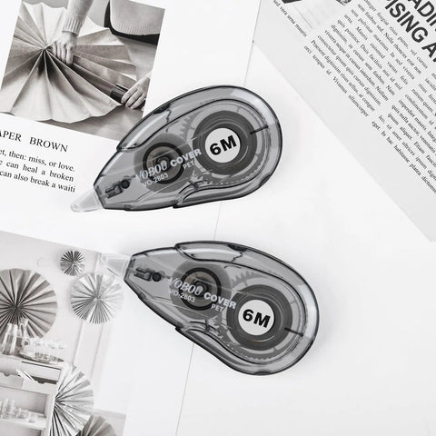 White Correction Tape Dispenser Set For Quick Clean Edits Left Or Right Hand Friendly 12 Pack Each 6M Long 0.2 Inch Tape Width