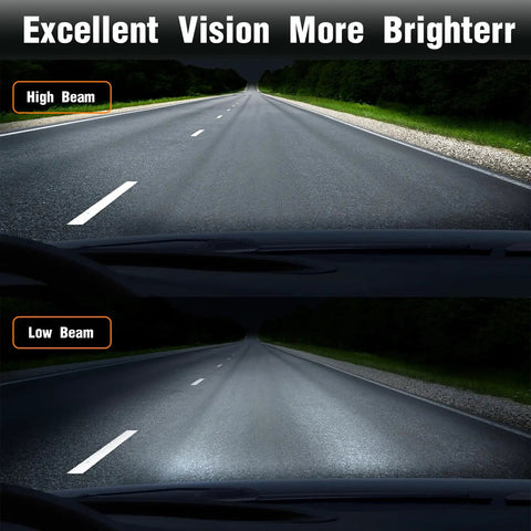 Comparison of high beam and low beam from Headlights Assembly With Black Housing Replacement For Acura TSX 2004 2005 Halogen Bulbs