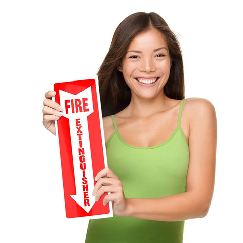 Fire Extinguisher Signs 12 Pack 4 By 12 Inches 5 Mil Vinyl Weatherproof Stickers With Downward Arrow Self Adhesive For Office Or Business Indoor Outdoor Compliance Ready