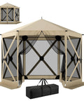 No Tool Setup 10 X 11 Ft Pop Up Gazebo Screen Tent Portable Instant Canopy Sun Shelter With Mesh Netting Carry Bag Ground Stakes