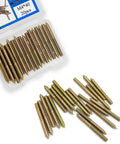 Pro Grade Shop Checked M4 X 40mm Hanger Bolts 20 Pack Heavy Duty Galvanized Steel Double Ended Wood Screws display in packaging.