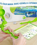 Hands On Weather And Climate Lab 5 In 1 Meteorology Station Kit With Wind Vane Compass Rain Gauge Anemometer And Thermometer For Outdoor Use Ages 6 And Up shown during assembly.