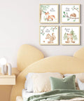 Framed Woodland Nursery Wall Art 4 Pack Cute Forest Animals Prints for Baby Kids Bedroom and Playroom Gallery Wall Set, 10x10 Inch Artwork Featuring Be Brave, Stay Little, Be Kind, Dream Big