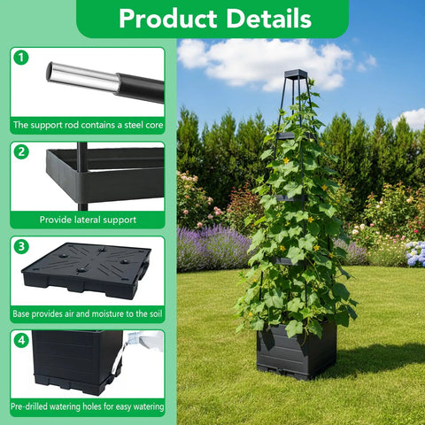 Focus keyword: Two Pack Raised Garden Bed Planter Box With Trellis For Tomatoes And Climbing Plants, 57 Inch Self Watering Planter