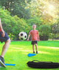 Kids playing with 5 Piece Baseball And Softball Base Set With Carrying Bag Includes 3 Throw Down Bases 1 Home Plate 1 Pitching Rubber