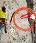 Steel Core Flip Line For Tree Climbing With Half Inch By Eight Foot Wire Rope Heavy Duty Triple Lock Carabiner Adjuster shown