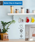 Heavy Duty Ceiling Hooks Set Of 12 2.9 Inch Vinyl Coated Hooks For Hanging Plants and Cups in kitchen, white background