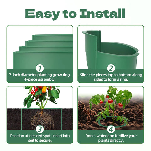 DIY Plant Grow Ring Kit With 40 Segments To Build 7 Inch, 10 Inch Or 12.5 Inch Edging For Veggies, Herbs And Flowers installation steps