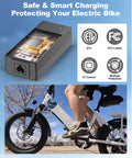Electric Bike Charger For Rad Power Bikes And Lectric XP 1.0 2.0 3.0 XPremium Ebikes DC 5.5mm With LED Status Light in use