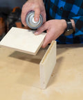 Man using SoloKit Instant Adhesive And Activator Set For Woodworking Bonds In Ten Seconds Cures To Four Thousand PSI In Thirty Seconds With Activator Includes Twelve Ounce Activator And Two Ounce Thick Adhesive Ideal Starter Kit For Quick Tough Wood Bonds.
