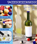 Slick PVC Heat Shrink Wine Capsules Paired With Wooden T Shape Stoppers And Sealing Plugs For DIY Cellar Wraps And Home Winemaking Craft Kits on bottles.