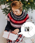 Woman opening gift with Bulk Sublimation Keychain Blanks Set for Heat Press DIY Projects Double Sided MDF shown inset.