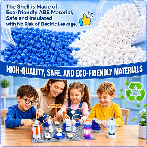 Hands On Circuit Kit For Kids 6 Plus With 66 Pieces And 1200 Plus Projects Electric Circuit Board Science Toy shown with children building circuits