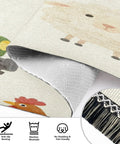 Farm Animals Cartoon Tractor Runner Rug 2x6 Non Slip Low Pile Machine Washable Hallway Rug For Entryway Kitchen Laundry Room