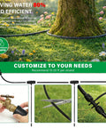 Drip Irrigation System With 100 Ft Quarter Inch Soaker Hose And 10 Ft Half Inch Tubing For Raised Beds, Veggies, Lawn, And Greenhouse, Eighty Percent Water Savings, Weeping Tech For Deeper Root Watering, Garden Kit showcasing hose setup.