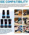 Sixteen Foot Vacuum Hose Extension Kit With Six Adapters for various power tools and vacuums, showcasing wide compatibility.