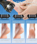 Waterproof Electric Foot Callus Remover With Three Roller Heads Two Speed Settings Battery Display At Home 17 In 1 Kit