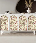 Peel And Stick Multicolor Peony Daisy Wallpaper Removable Self Adhesive Wall Mural in living room cabinet accent