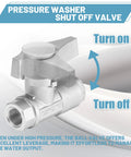 Beefy 3/8 Inch Quick Connect Ball Valve Kit For Pressure Washer Hose, High Pressure Shut Off Valve, 304 Stainless Steel, 5000 PSI