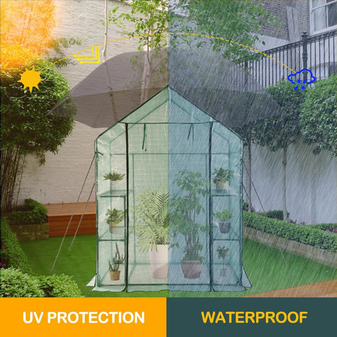 All Season Outdoor Walk In Mini Greenhouse With Frost Protection And Pest Shield Portable Garden Shelter For Seedlings And Plants 56 By 30 By 76 Inches No Fuss Setup Green
