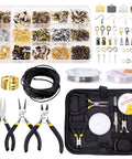 All In One Jewelry Making Kit With Pliers, Findings, Beading String And Copper Wire, 1468Pcs For Repair, Creating And Beading