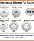 Oversized Fender Washer Set 25mm Outer Diameter 1.5mm Thick Inner M5 Hole Stainless Steel 1 Inch OD Flat Washer for Screws Bolts Hardware Lock 50 Pack