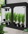 Heavy Duty 8x4 Grow Tent For Indoor Gardens, 96x48x78 Inch Hydroponic Indoor Grow Tent With Window, plants inside with 600D Mylar