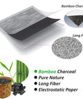 Diagram of Premium Cabin Air Filter For Toyota Avalon Camry Corolla Prius Prime RAV4, showing bamboo charcoal and long fiber layers.
