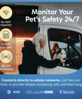 Woman in RV using Cellular Temperature Monitor With 4G LTE And Humidity Sensor Remote Power Failure Alarm for pet safety.