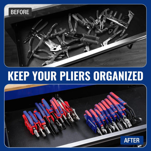Two Pack Pliers Organizer Rack With No Slip Rubber Base 20 Slot Tool Box Organizer For Drawers And Cabinets Pliers Holder