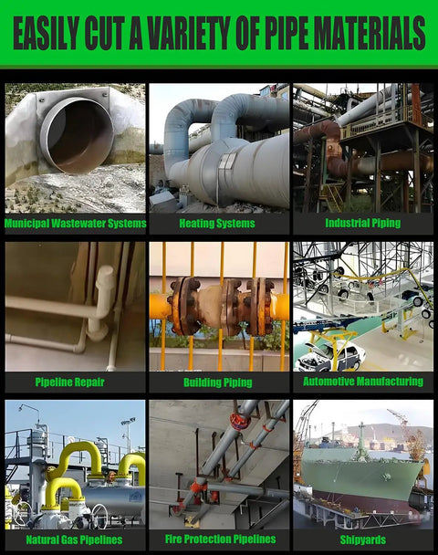 Heavy Duty Electric Pipe Cutter for Copper PVC Stainless Steel Aluminum and More, for municipal wastewater and industrial piping