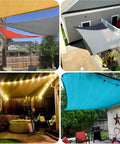 Sun Shade Sail 8x10 Foot Sand Rectangle Canopy Shade Cover for Patio and Backyard UV Block Ninety Five Percent Permeable Mesh